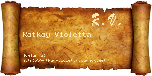 Ratkay Violetta névjegykártya
